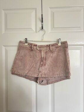 Free People Dusty Pink Corduroy High-Rise Shorts